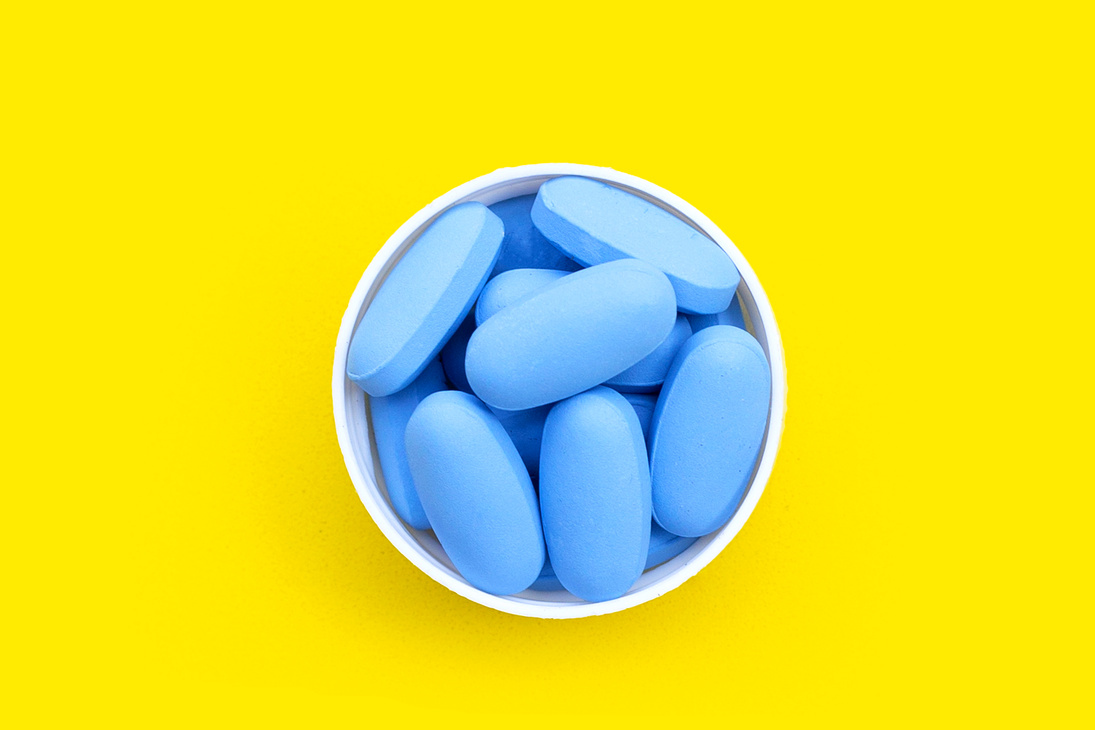 PrEP ( Pre-Exposure Prophylaxis) blue pills used to prevent